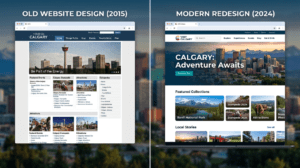 Old versus modern website redesign