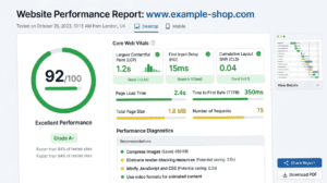Website speed test report