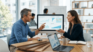Meeting discussing business growth