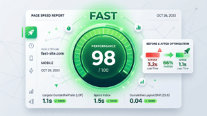 Page speed test result gauge
