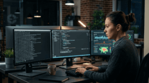 Software developer working